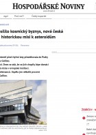 Prague: Galileo newest entrant in the space business. Czech start-up is gearing up for historic asteroid belt mission